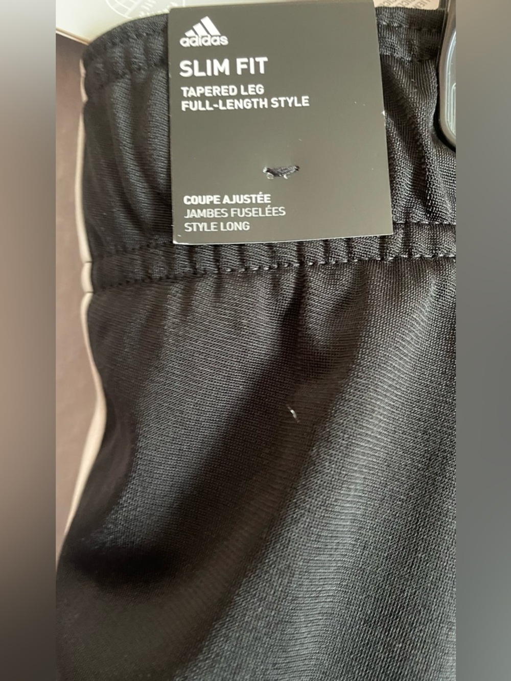 adidas Women’s Black Track Pants with White Side Stripes - Picture 4 of 5